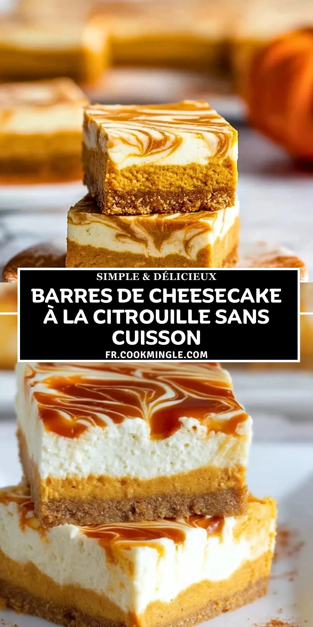 Barres De Cheesecake À La Citrouille Sans Cuisson (2)
