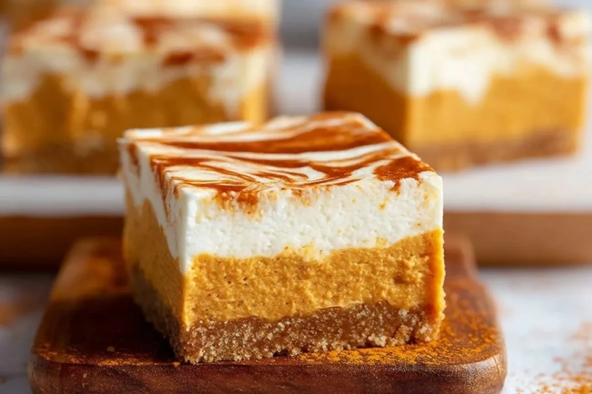 Barres De Cheesecake À La Citrouille Sans Cuisson