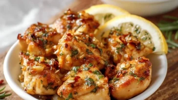 Bouchées de poulet au citron et à l'ail