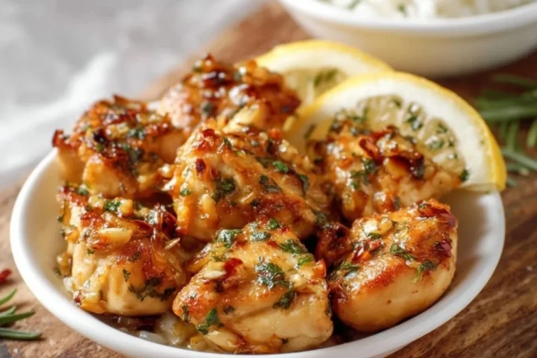 Bouchées de poulet au citron et à l'ail