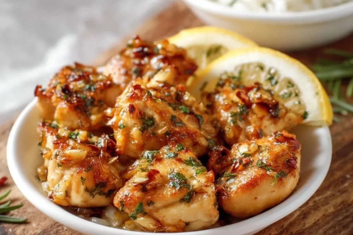 Bouchées de poulet au citron et à l'ail