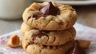 Cookies Au Beurre De Cacahuète Avec Un Cœur Chocolaté