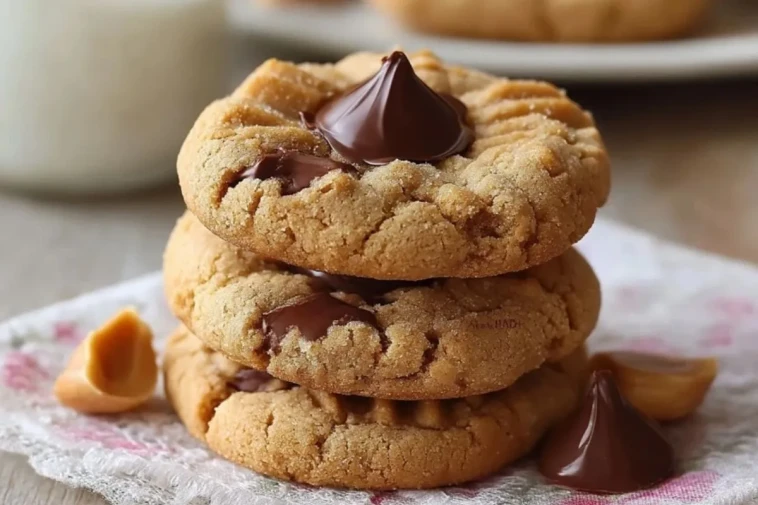 Cookies Au Beurre De Cacahuète Avec Un Cœur Chocolaté