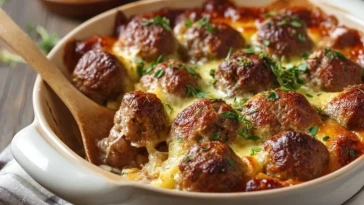 Gratin de boulettes de viande