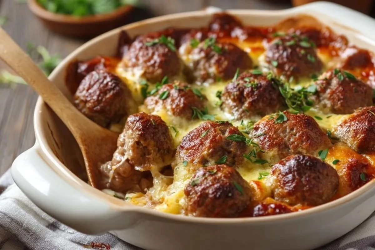 Gratin de boulettes de viande