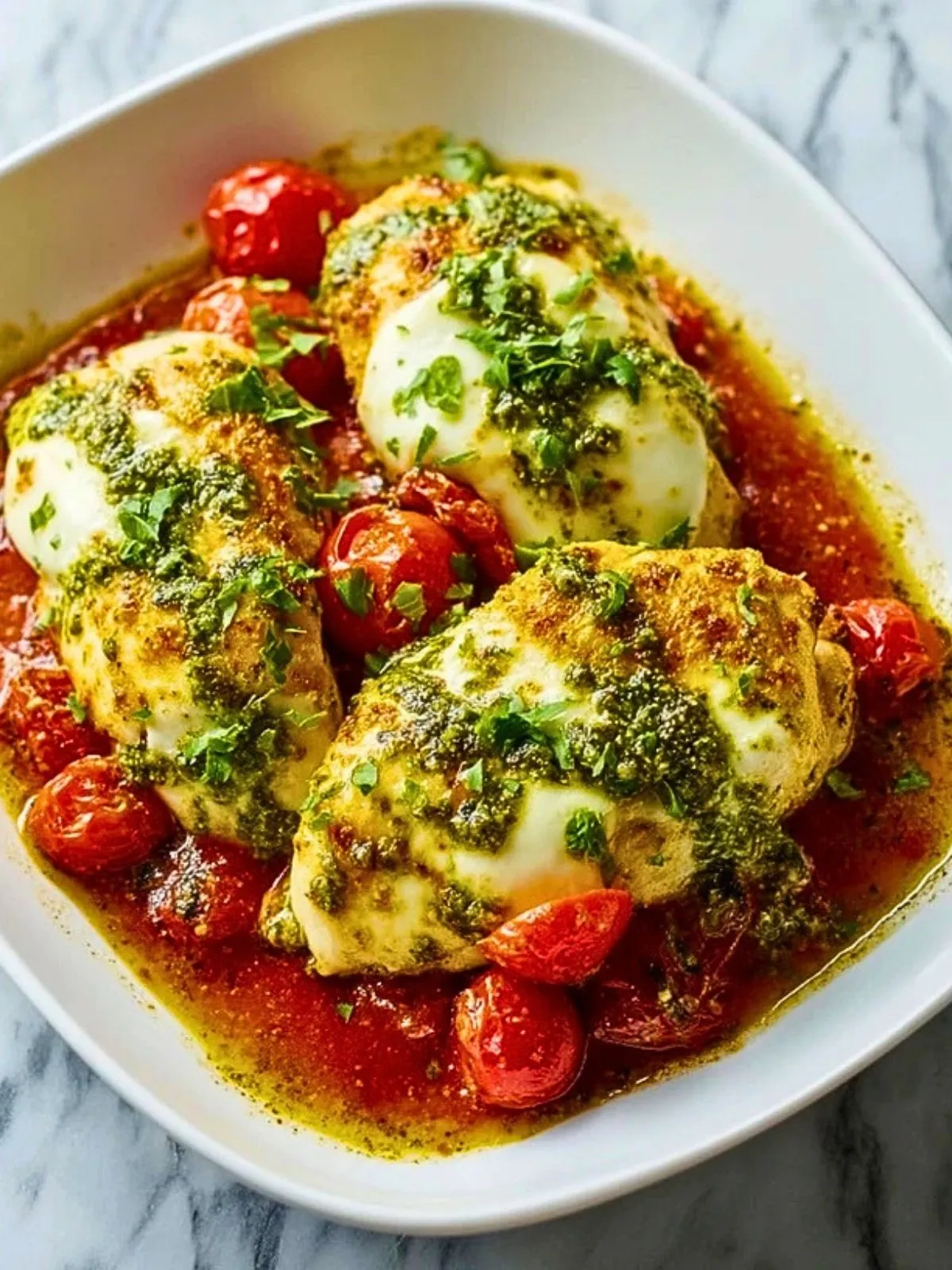Poulet mozzarella au pesto cuit au four- 2