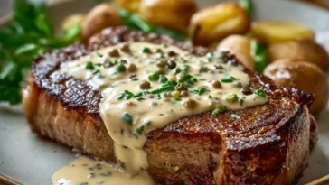 Steak juteux avec sauce crémeuse à l'ail