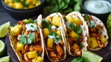 Tacos au poulet et à l'ananas en une seule poêle - 1