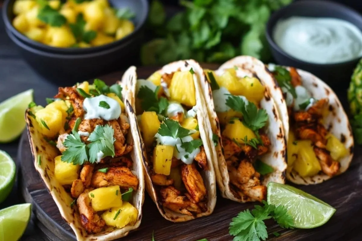 Tacos au poulet et à l'ananas en une seule poêle - 1