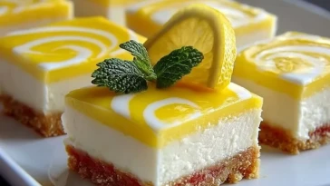 Barres De Cheesecake Au Citron Célestes