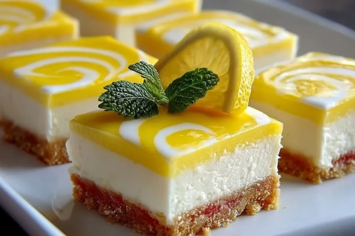 Barres De Cheesecake Au Citron Célestes