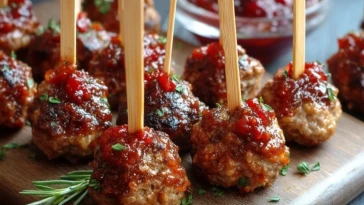 Brochettes De Mini Boulettes De Viande Faciles