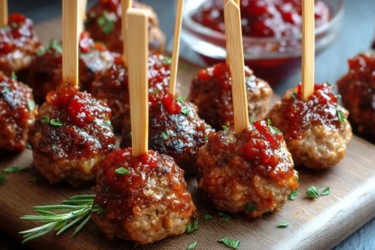 Brochettes De Mini Boulettes De Viande Faciles