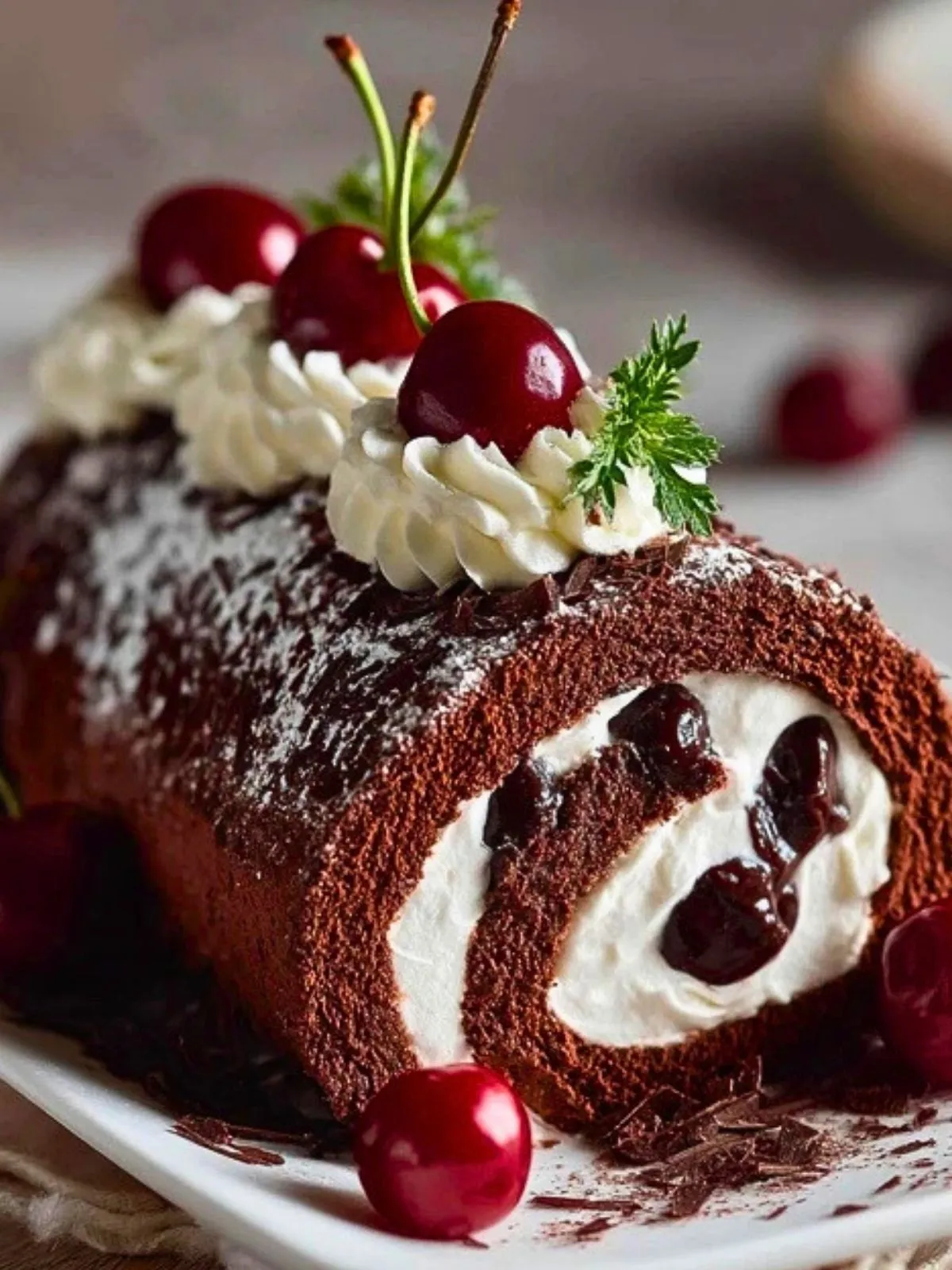 Bûche Forêt-Noire Élégante (1)