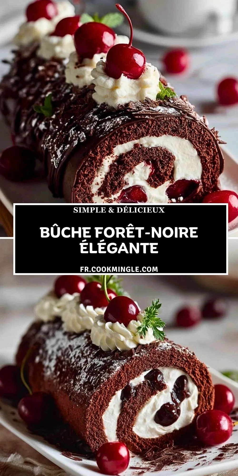 Bûche Forêt-Noire Élégante (2)