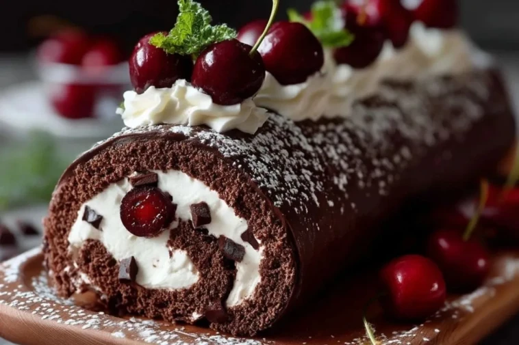 Bûche Forêt-Noire Élégante