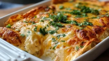 Casserole DEnchiladas Au Poulet Blanc
