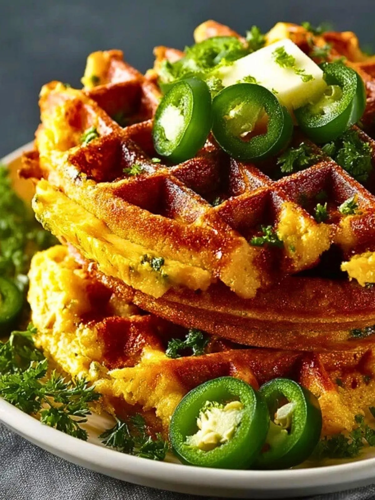 Gaufres De Maïs Au Jalapeño Et Cheddar Épicé (1)