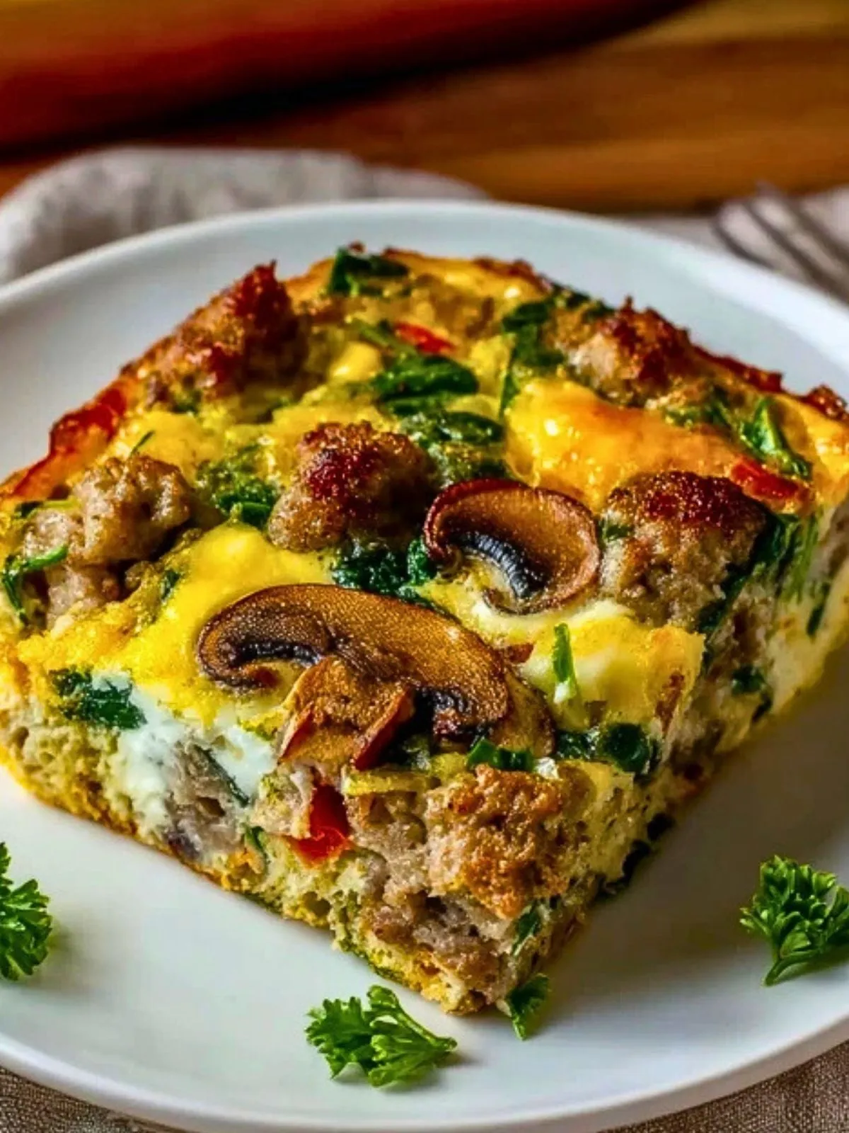 Gratin De Saucisse, Épinards Et Champignons (1)