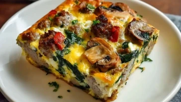 Gratin De Saucisse, Épinards Et Champignons