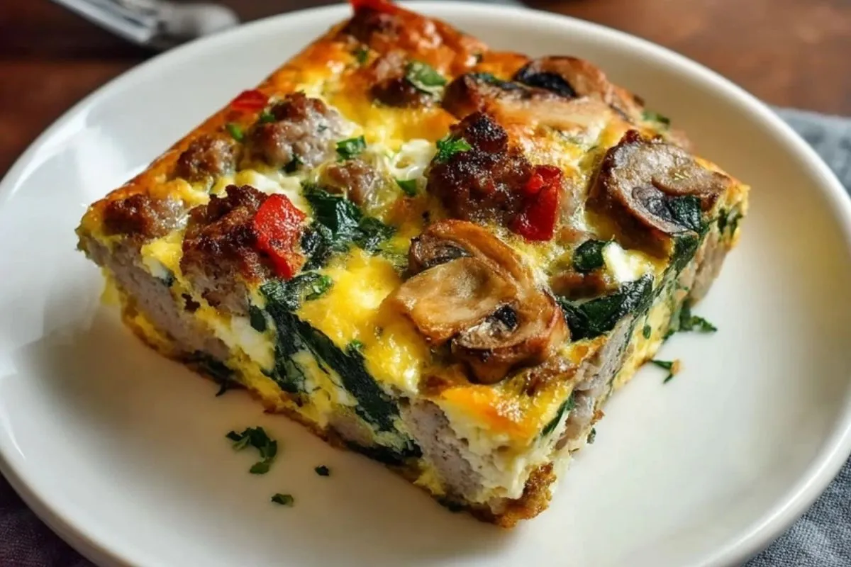 Gratin De Saucisse, Épinards Et Champignons