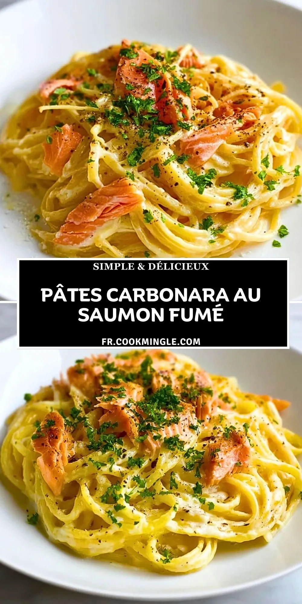 Pâtes Carbonara au Saumon Fumé (2)