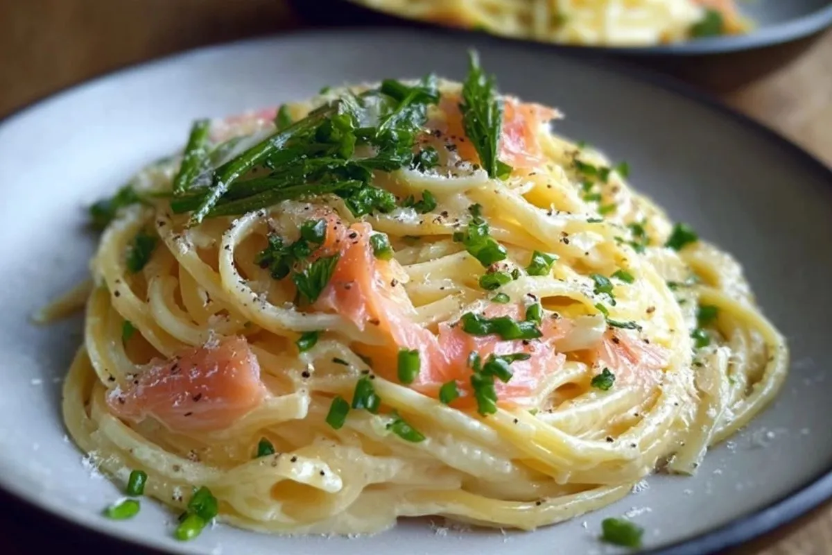 Pâtes Carbonara au Saumon Fumé