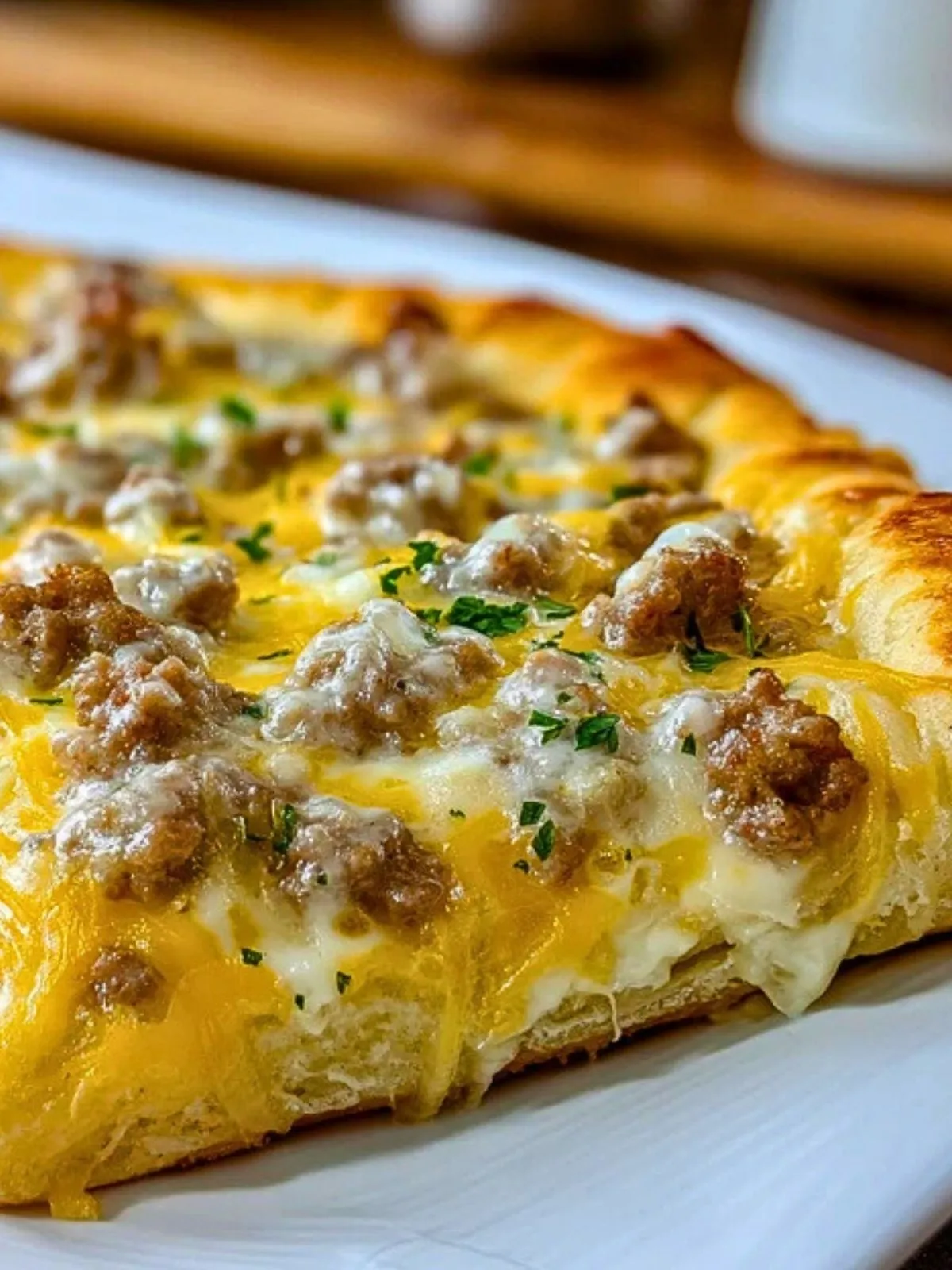 Pizza Au Petit-Déjeuner Avec Sauce À La Saucisse (1)