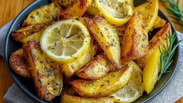 Pommes de Terre Grecques Citronnées Croquantes