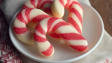 Sablés en Forme de Canne en Sucre