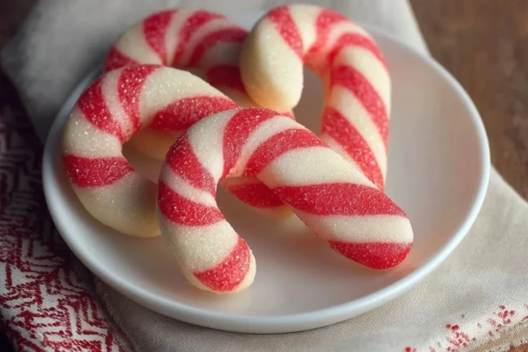 Sablés en Forme de Canne en Sucre