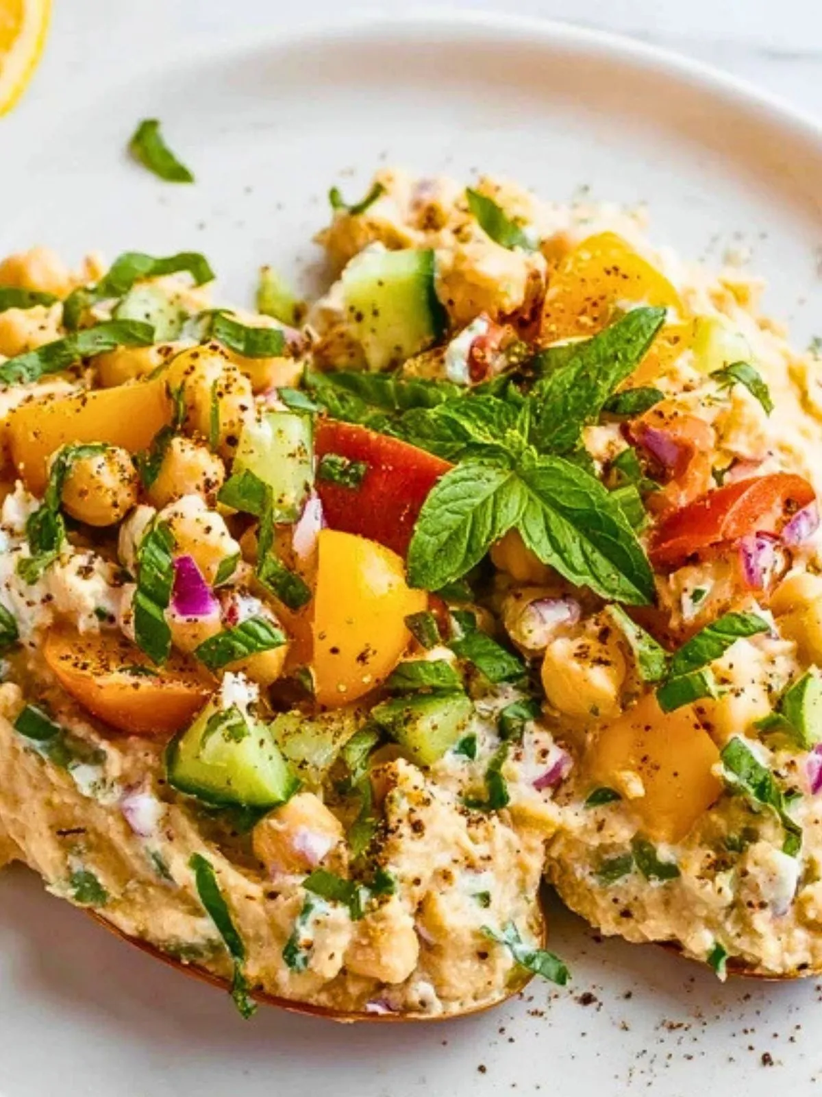 Salade De Pois Chiches Écrasés Au Yaourt Grec (1)