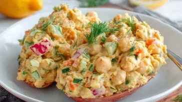 Salade De Pois Chiches Écrasés Au Yaourt Grec