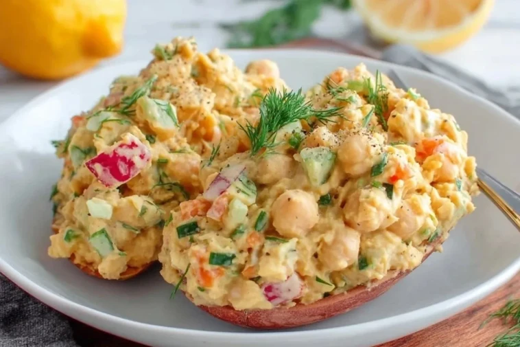 Salade De Pois Chiches Écrasés Au Yaourt Grec