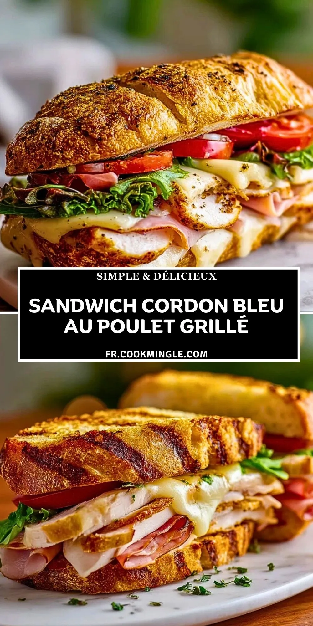Sandwich Cordon Bleu au Poulet Grillé (2)