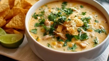 Soupe Crémeuse Aux Enchiladas De Poulet Blanc
