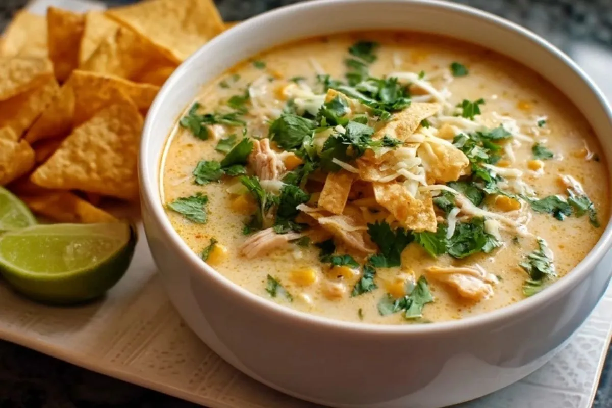 Soupe Crémeuse Aux Enchiladas De Poulet Blanc