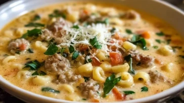 Soupe Crémeuse Aux Saucisses Italiennes Et Ditalini