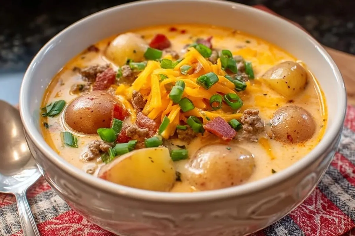 Soupe De Cheeseburger Maison Aux Pommes De Terre Nouvelles
