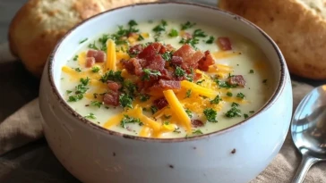 Soupe Crémeuse De Pommes De Terre Garnie