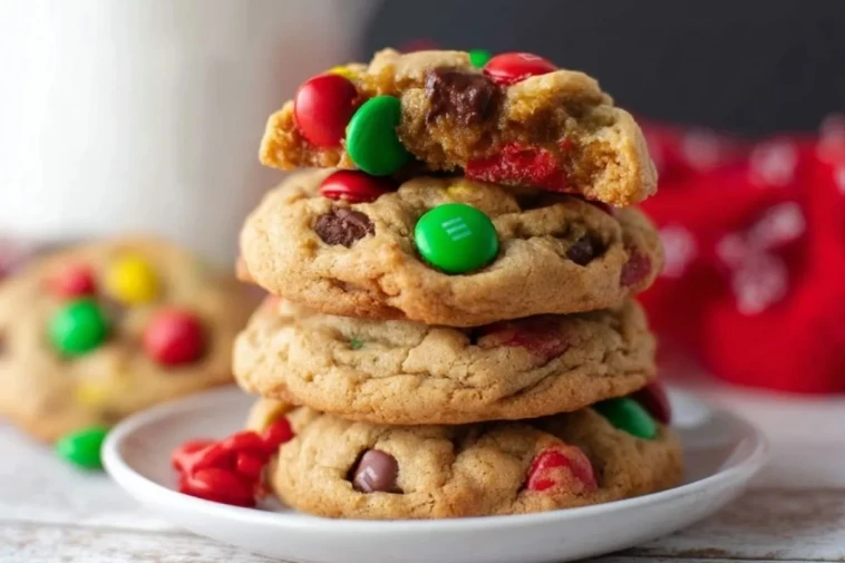 Biscuits de Noël au Beurre de Cacahuète et M&Ms