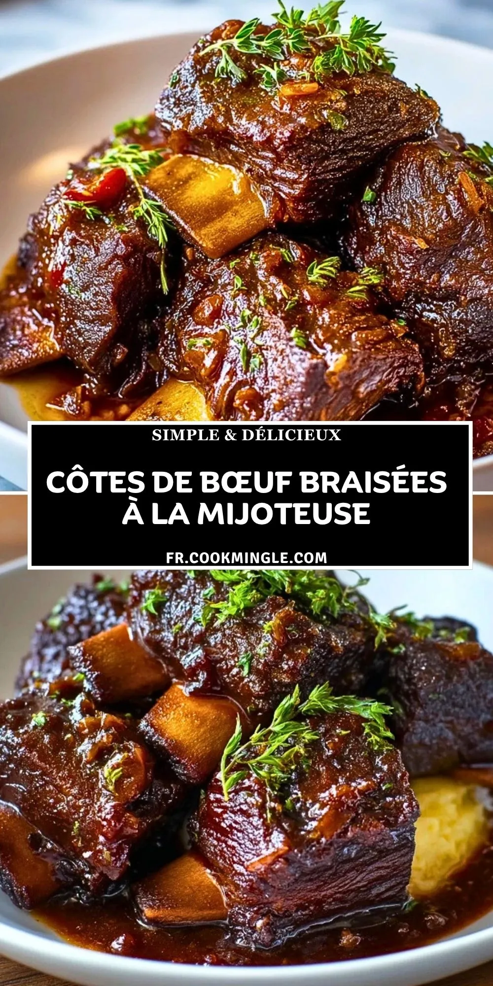 Côtes De Bœuf Braisées À La Mijoteuse- Pin 1