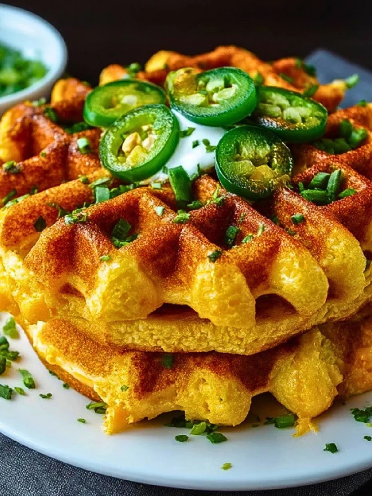 Gaufres De Maïs Jalapeño Et Cheddar Épicées (1)