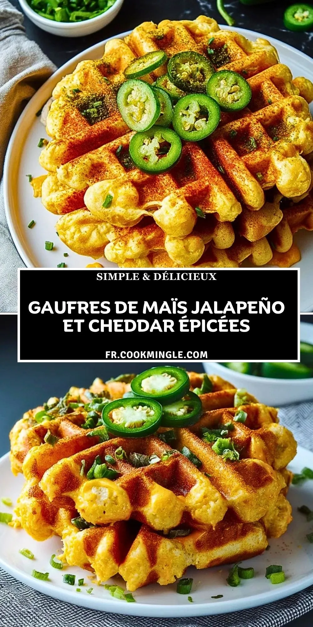 Gaufres De Maïs Jalapeño Et Cheddar Épicées (2)