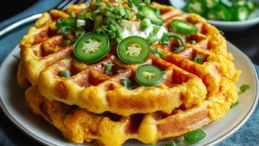 Gaufres De Maïs Jalapeño Et Cheddar Épicées