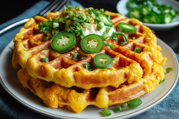 Gaufres De Maïs Jalapeño Et Cheddar Épicées