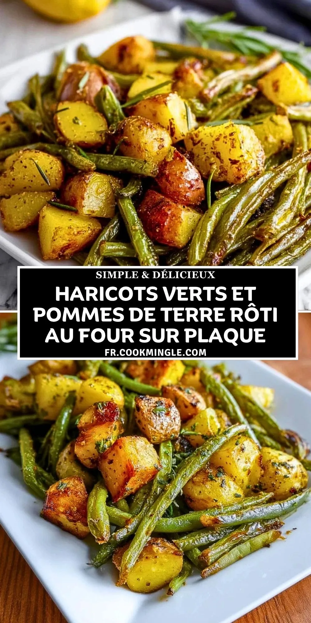 Haricots Verts Et Pommes De Terre Rôti Au Four Sur Plaque (2)