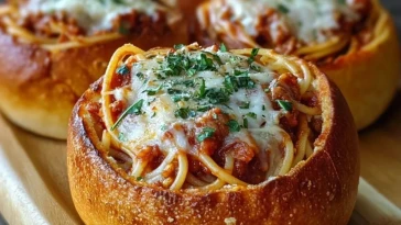 Pains À Lail Farcis Aux Spaghetti