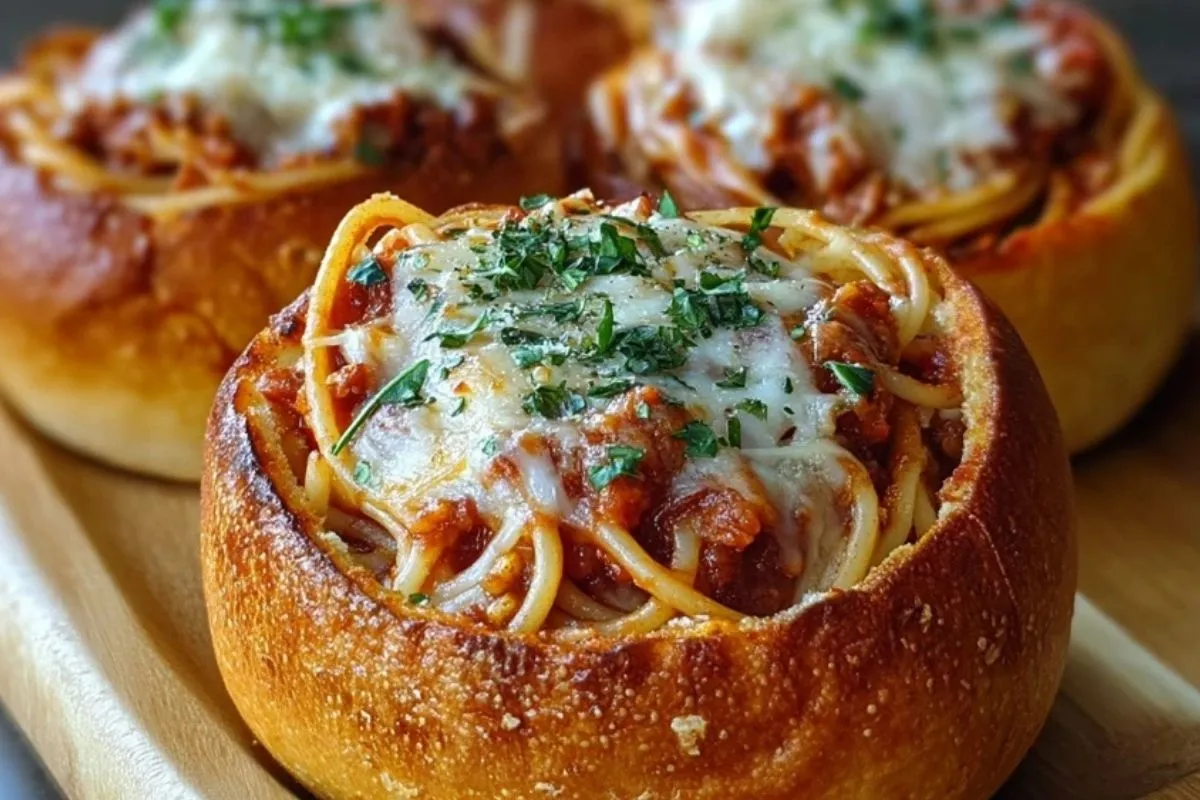 Pains À Lail Farcis Aux Spaghetti