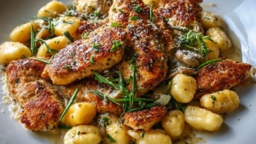 Poulet Ail Croquant Avec Gnocchis